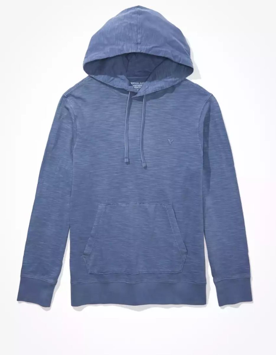 Sweat à Capuche American Eagle AE Super Soft Bleu Homme | MPH-08694928